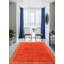 Tapis orange en laine noué à la main de conception unique 6 pi 8 po x 8 pi 1 po nouvel âge Moorehouse