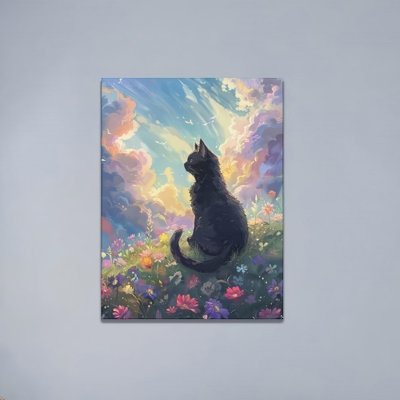 Cute Cat Unframed Canvas Wall Art 12" X 16"