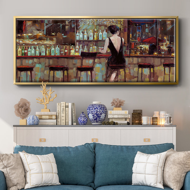 Elegant in Black - Toile avec cadre, H 20 po x l 50 po