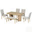 Ensemble de table de salle à manger en bois extensible pour 6 personnes avec banc et 4 chaises rembourrées Farmhouse