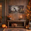 Sorcière Steampunk et femme lisant dans une toile murale rustique pour l'Halloween-2139517448