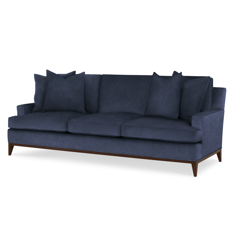 Dapper Upholstered 88'' Sofa, American Walnut, Venice Navy