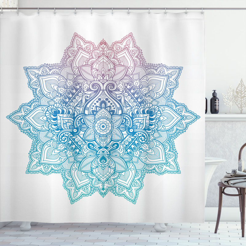 Ensemble de rideau de douche + crochets, H 69 po x l 105 po