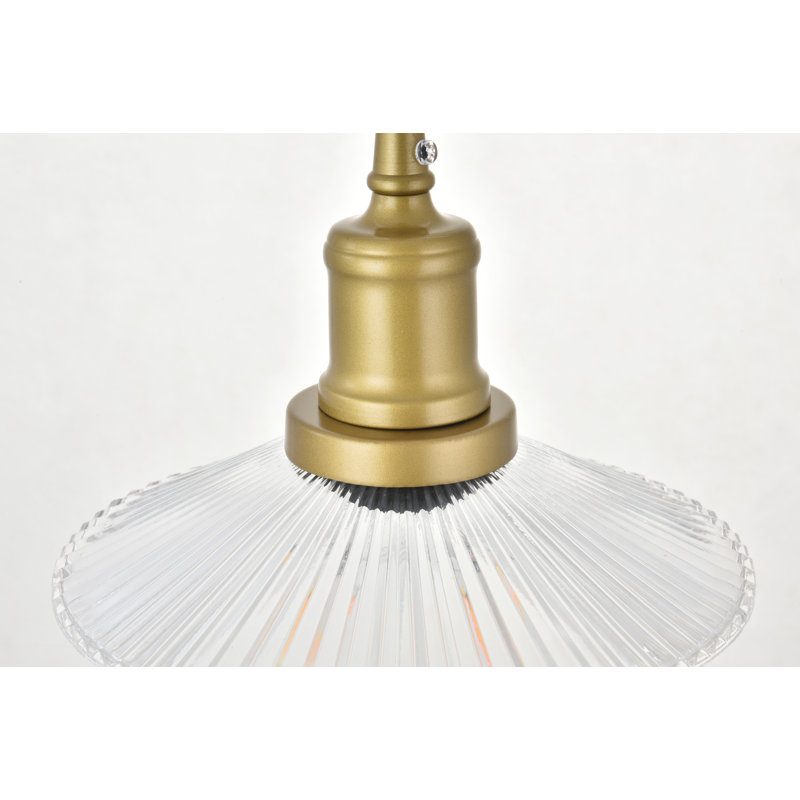 Luminaire suspendu conique 3 lumières grappe Sequim, Laiton