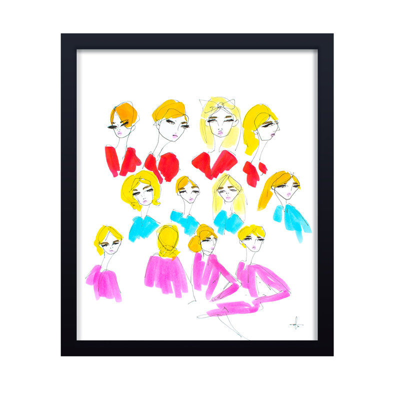 'Blondes' Framed Print Wall Art, 30" H x 24" W x 1.125" D, Framed Print, Black