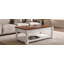 Table basse à plateau relevable rétro avec compartiment inférieur caché pour le rangement dans le salon-129385295