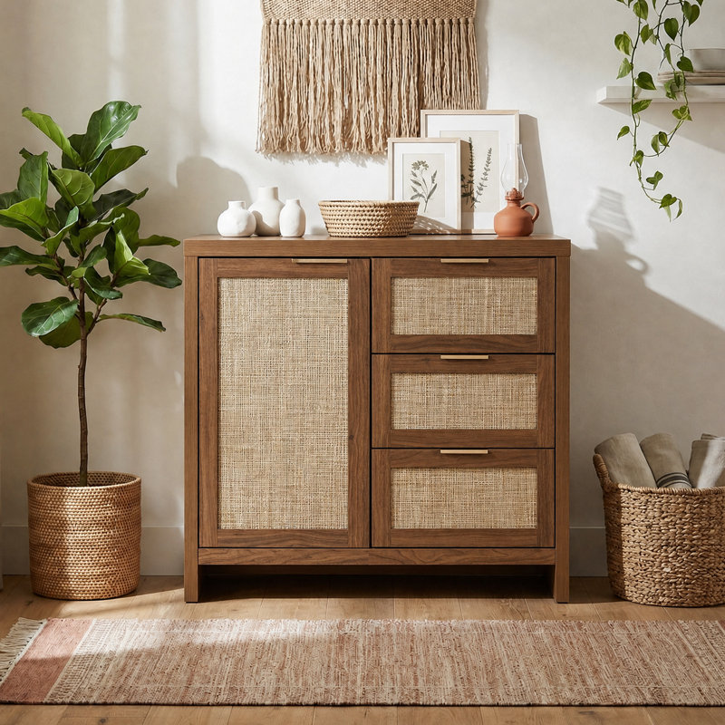 Dearbhaile 34'' Sideboard with 3 Drawers, Special Walnut