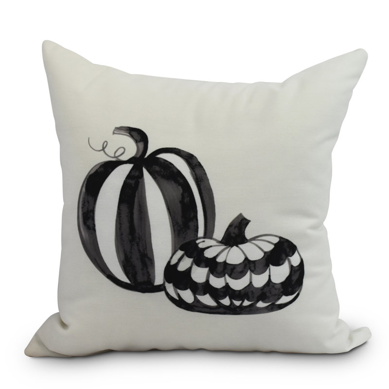 Housse et insert de coussin d'extérieur carré Witches Brew Pumpkin Duo, 18 po x 18 po, Crème