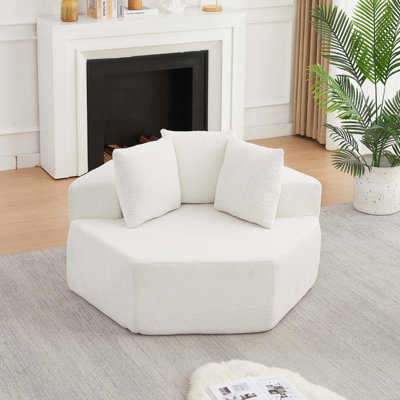 Fauteuil lounge hexagonal moderne de 137 cm (54 pouces) pour salons, salles de jeux, séjours et chambres à coucher