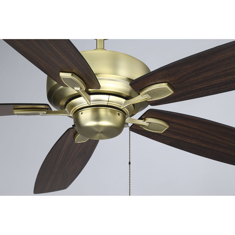 Ventilateur de plafond standard à 5 pales de 68 po avec chaînette Wyman, Laiton de succession