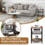 Table de chevet en acier brun rustique