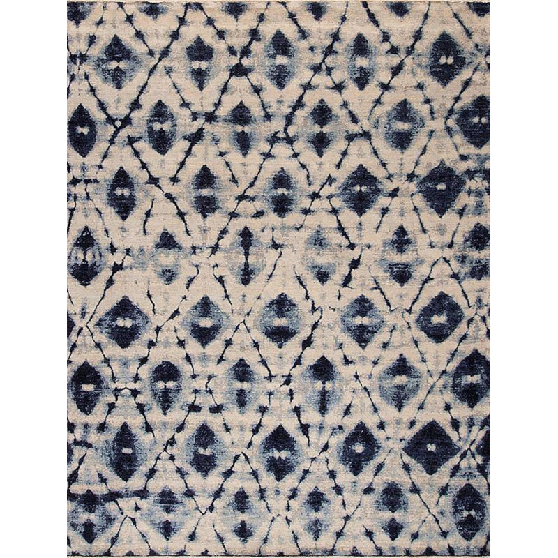 Tapis rectangulaire en laine Shibori, Rectangle 6 pi x 9 pi
