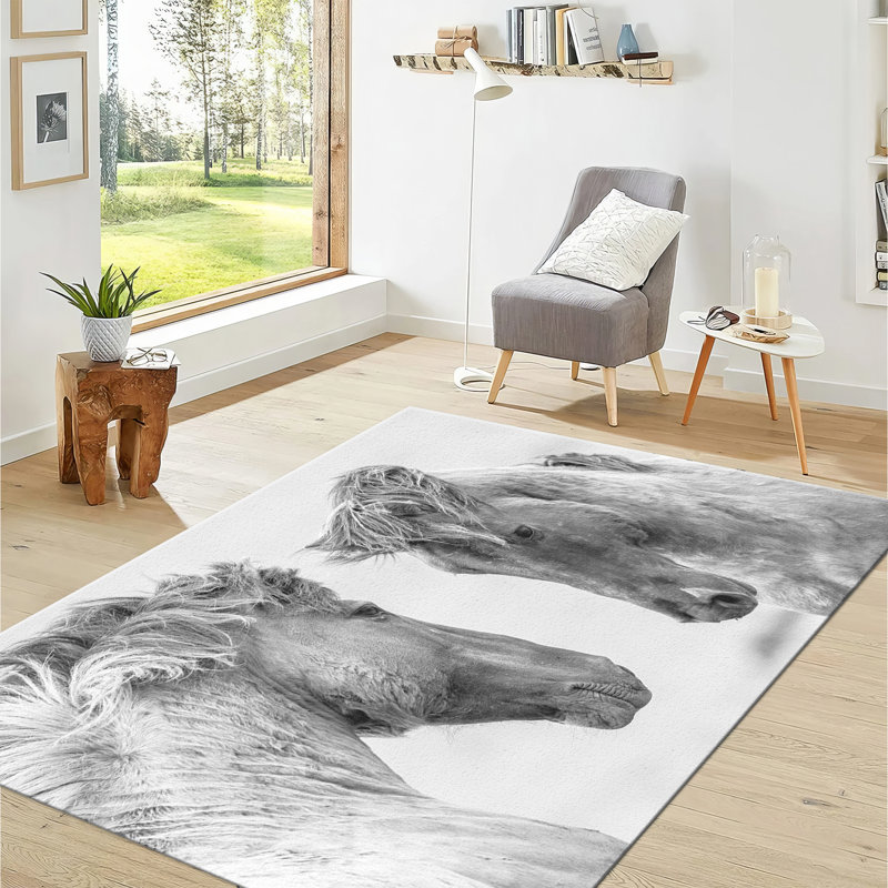 Floral Medallion Printed Rug in Soft Non-Woven Material for Classic Elegance in Home Decor, Rectangle 3'3" x 4'11"