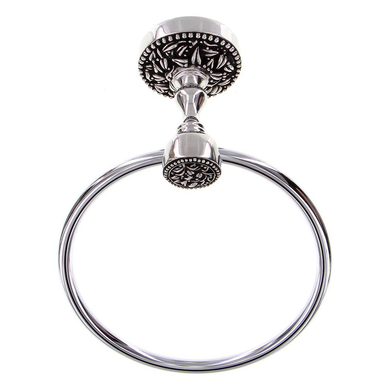 San Michele Towel Ring, Antique Silver