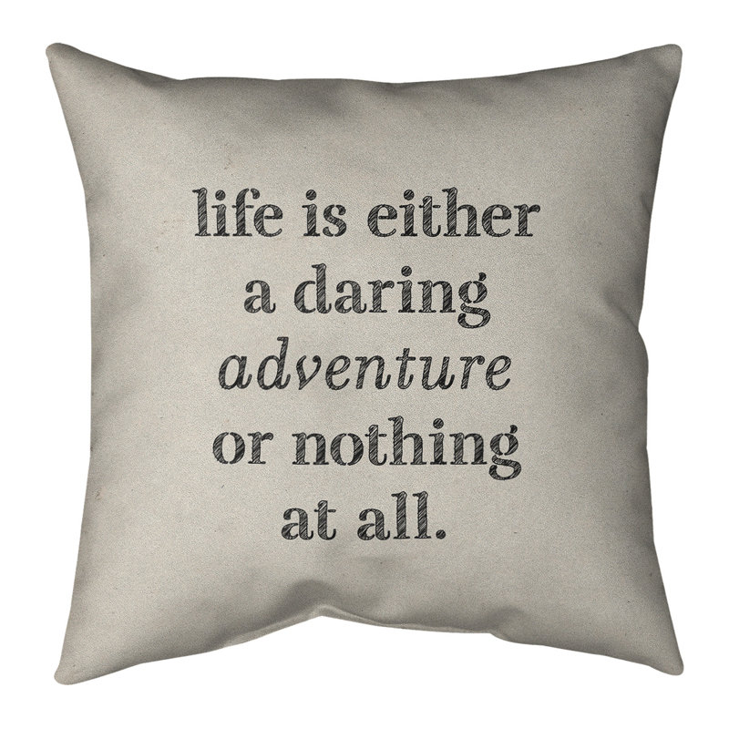Coussin Handjet, 16 po x 1 po, Beige / noir, Housse de coussin seulement - sans coussin