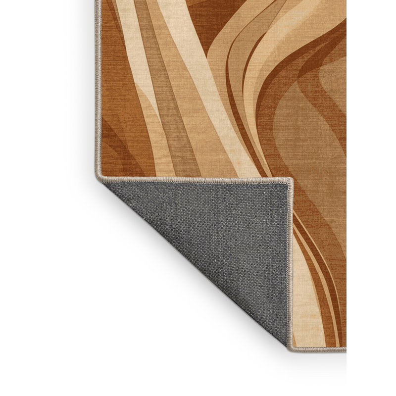 Tapis brun doux et moelleux traditionnel Medina, 7 x 9