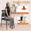 CLATINA Chaise de bureau empilable sans accoudoirs avec dossier réglable, chaises de bureau de réception en maille empilables avec support lombaire ergonomique pour la salle de conférence à domicile côté école, noir