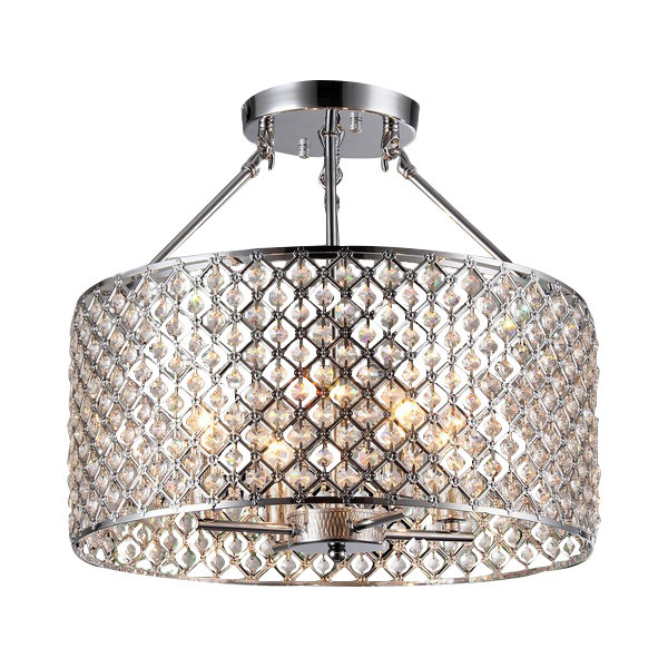 Plafonnier semi-encastré cylindrique à 4 lumières 16,5 po Leilla