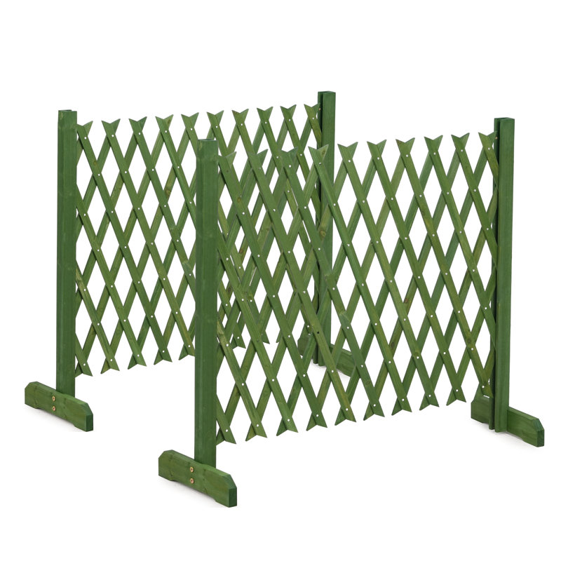 Clôture d'intimité en bois extensible de 2 ensembles, conception à largeur flexible pour grimpeur à lierre rose, barrière d'entrée multi-usages pour animaux de compagnie