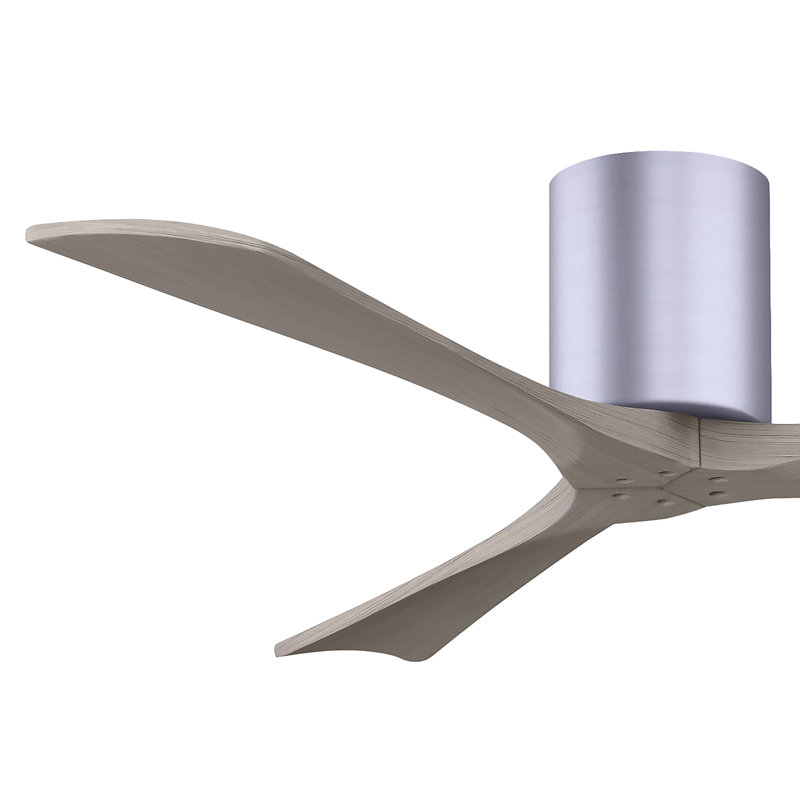 Ventilateur de plafond à 3 pales Olivier, Nickel brossé, Ton bois de frêne gris, 52"