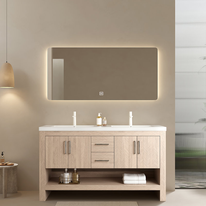 Meuble-lavabo intégré 60 po avec 2 lavabos