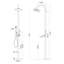 Douche extérieure autoportante en acier inoxydable de 87,8 po de hauteur avec crochet et tablette de rangement-97302326-133758748