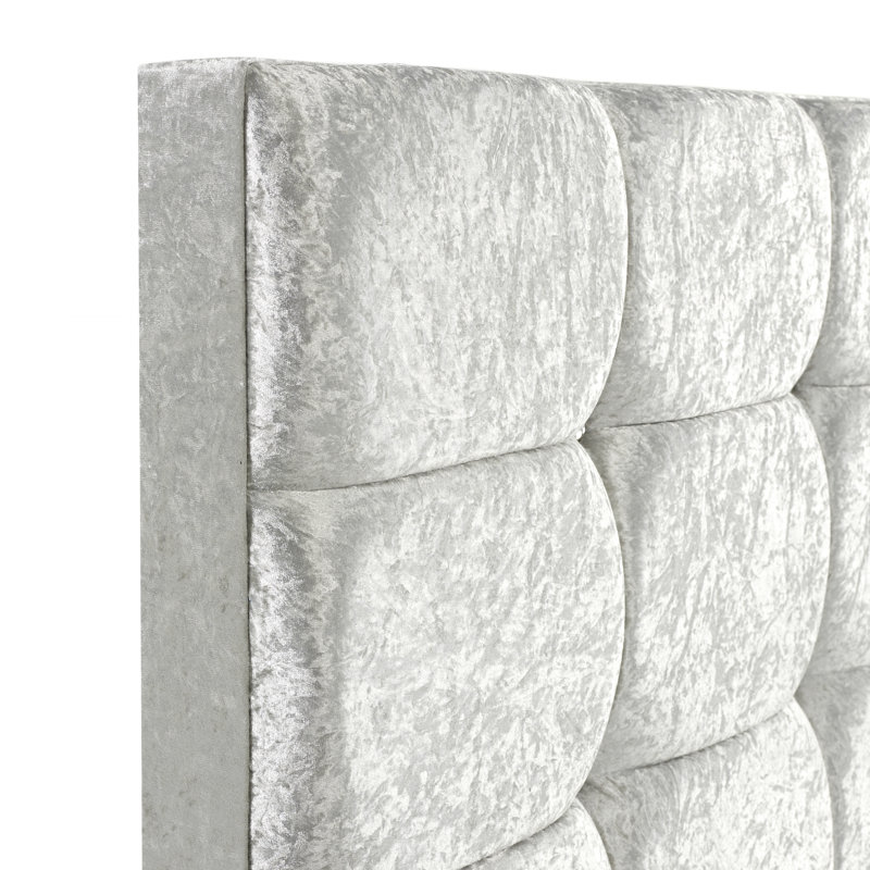 Darrell Upholstered Bed, Single (3'), Bling Silver