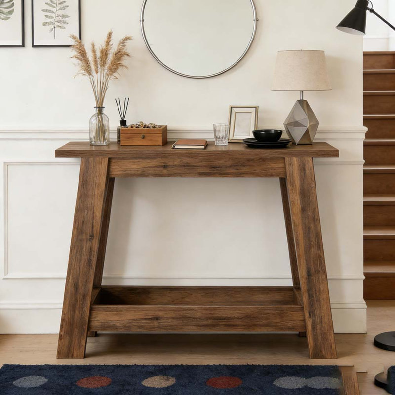 Rustic Console Table,2-Tier Entryway Table,Narrow Sofa Table