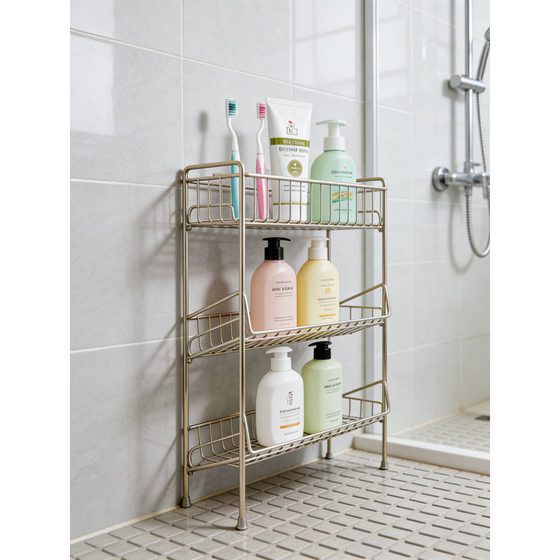 3-Tier Bathroom Counter Organizer And Shower Storage Shelf, Durable Stainless Steel Rust-Free Multi-Tier Storage Rack For Bathroom Essentials