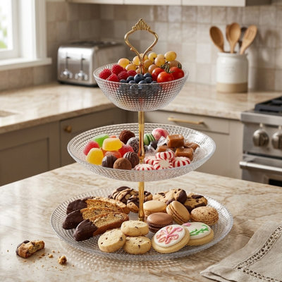 Reis Glass Three Tier Plate
