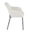Chaise de salle à manger contemporaine en métal noir et tissu crème par - ensemble de 2