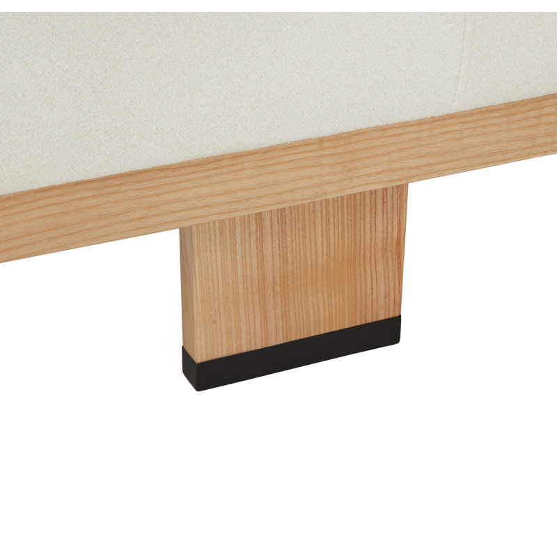 Banc rembourré Lilli Boucle, Naturel/noir