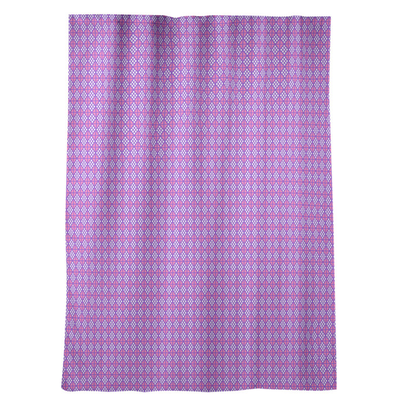 Panneau de rideau simple occultant et isolant avec passe-tringle à carreaux géométriques Avicia, Mauve / rose