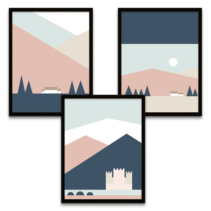 Highlands Eilean Donan Bonnie Scotland - 3 Piece Print Set