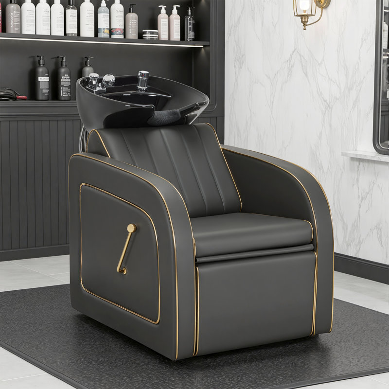 Chaise de lavabo en shampooing en céramique Shampoo Barber, Gris