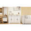 Buffet blanc 49,3 po. 2 tiroirs, 4 portes. Pour le rangement dans la chambre à coucher. Buffet de conception élégante de 49,3 po - blanc. Portes, tiroirs. Salle à manger, salon. Structure stable, surface imperméable