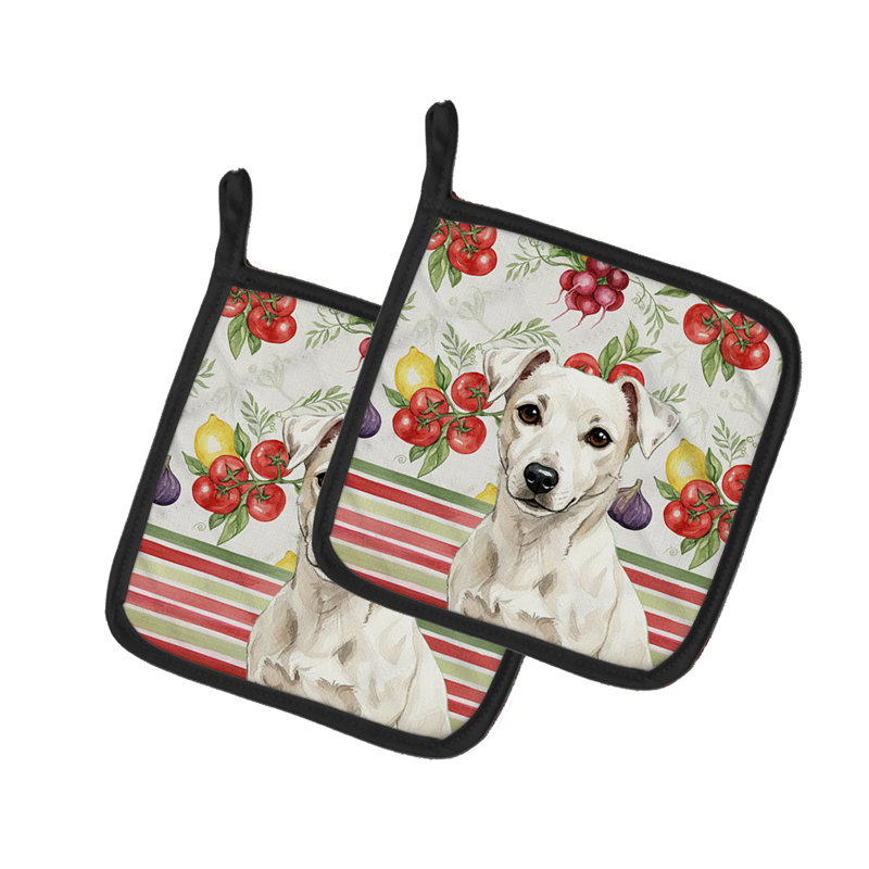 Paire de supports à casserole White Jack Russell Terrier