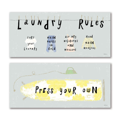 " Laundry Rules I & II " by Sue Schlabach 2 - Pieces