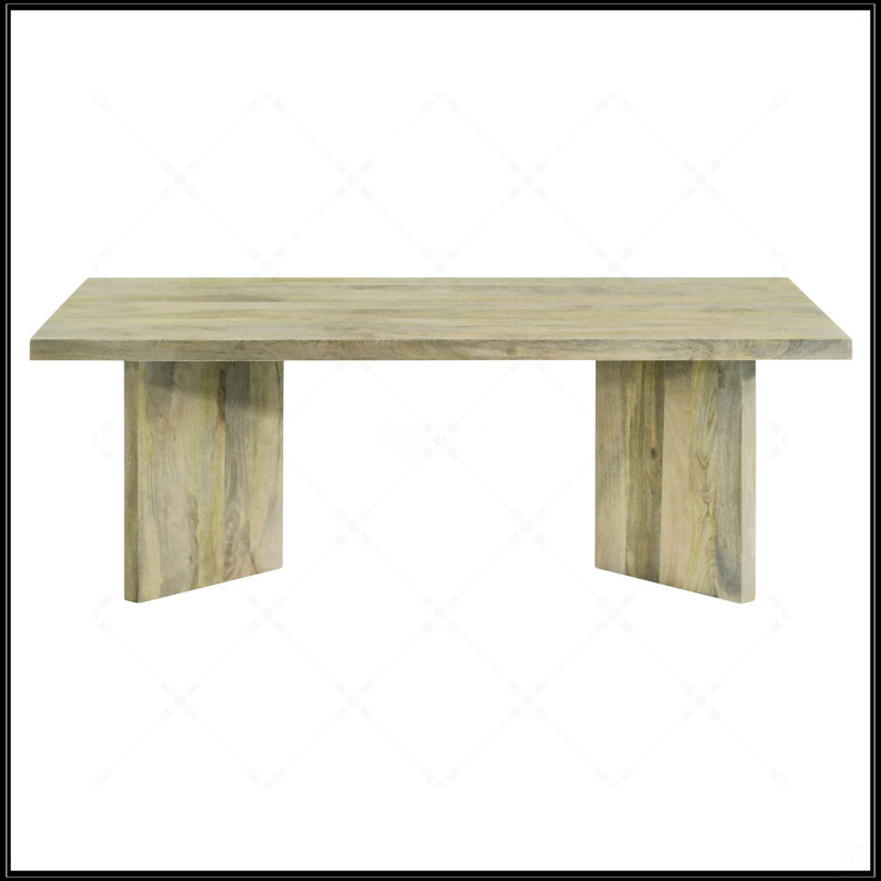 Brown Rectangular Solid Wood Coffee Table