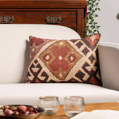 Geometric Red Cushion
