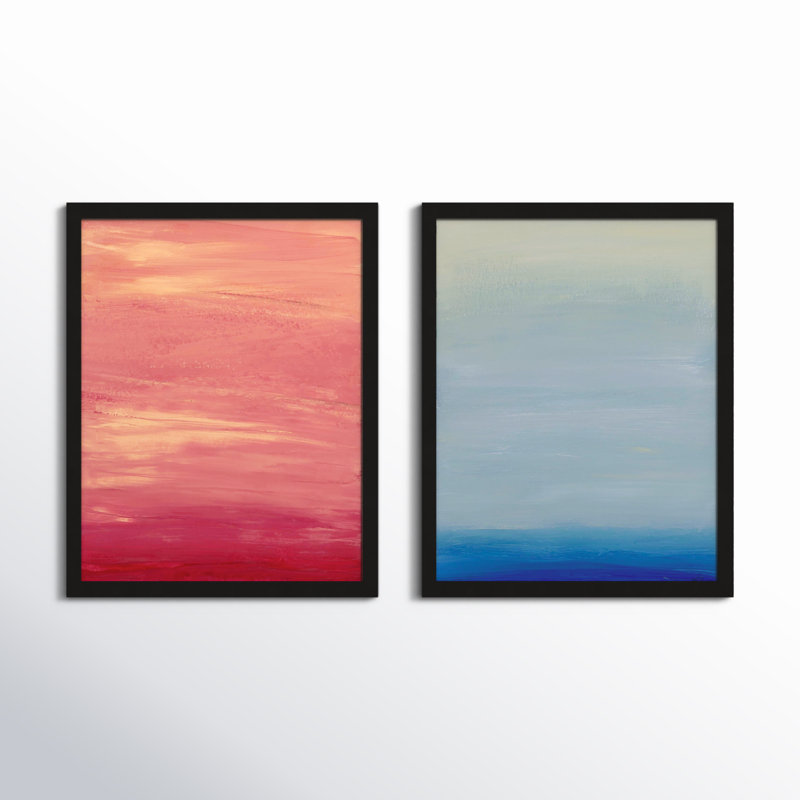 «Daydream 1 & 2» par Andrea Stokes - impression de cadre photo simple 2 pièces, Papier avec cadre noir