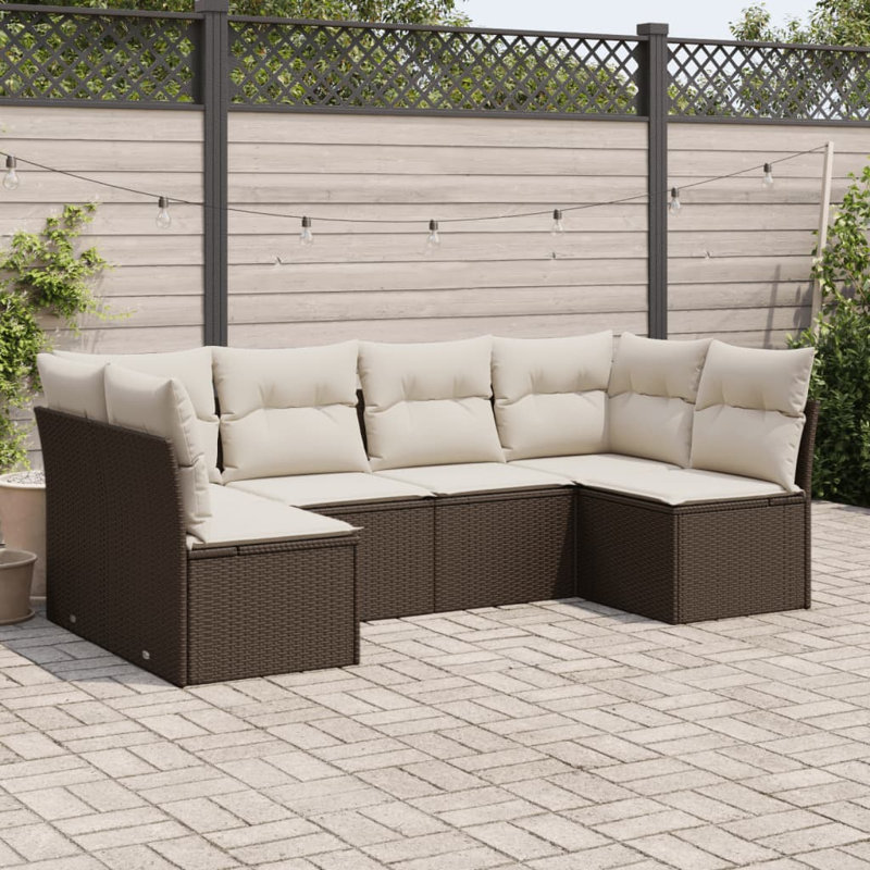 Ensemble de canapé de jardin Vidaxl brun et blanc crème