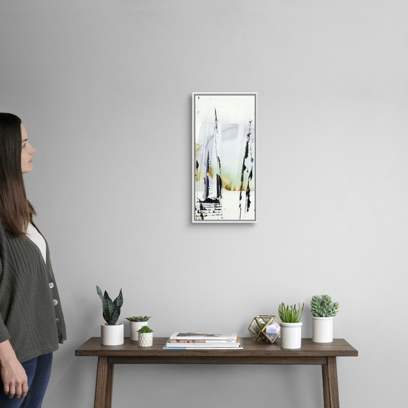 Art mural sur toile Bamboo Marsh II, H 20 po x l 10 po x P 1,75 po, Toile avec cadre blanc