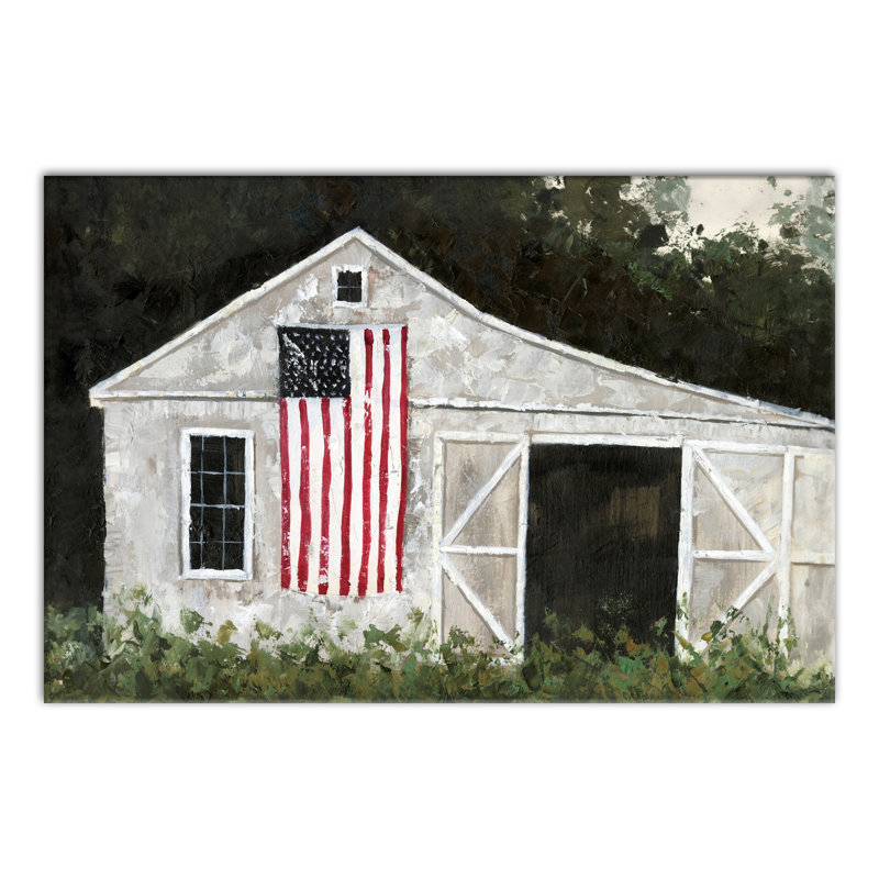 " White Rustic Patriotic Barn II "