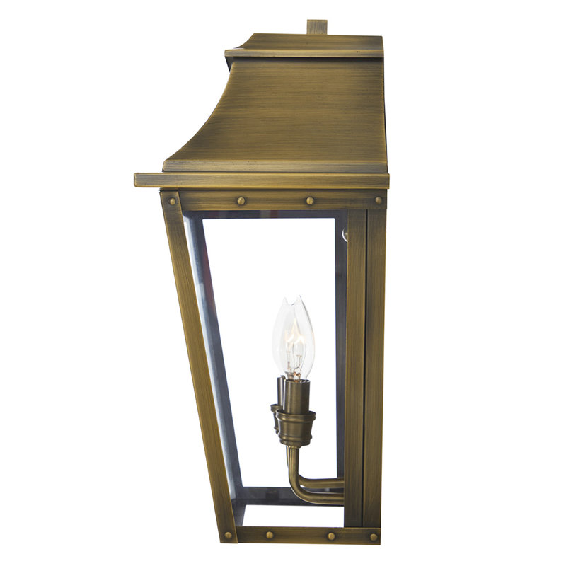 Lanterne murale d'extérieur Hazeldell, Laiton vieilli, H 17,25 po x l 11 po x P 7,75 po