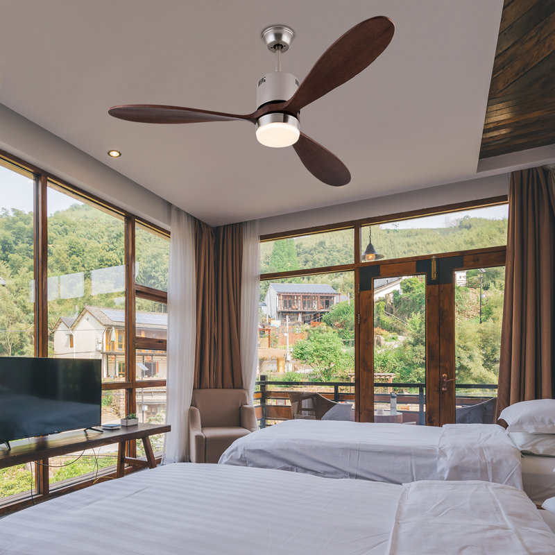 Ventilateur de plafond 52 po avec lumière et télécommande, ventilateur réglable à DEL 
