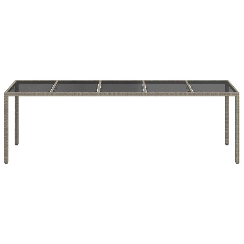 vidaXL Garden Table Grey 98.43 x 39.37 x 29.53 in Poly Rattan, Gray