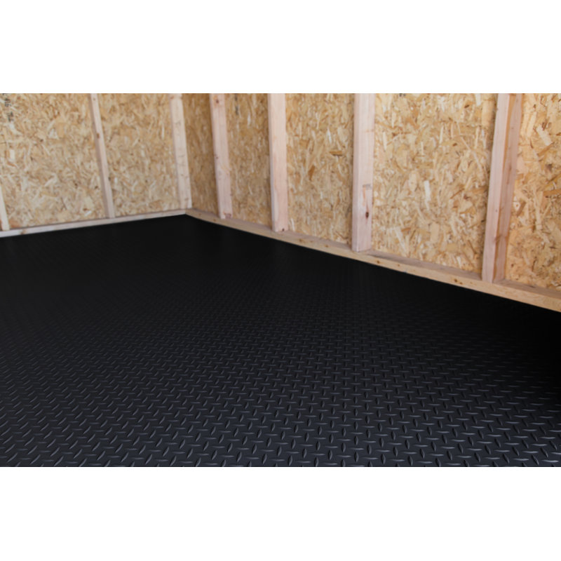 Pavillon de jardin en métal x 12 pi Rouleau de plancher pour remise, Noir
