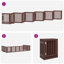 Archie & Oscar Dog Gate With Door Foldable 12 Panels Brown 600 Cm Poplar Wood-924659310-924659305