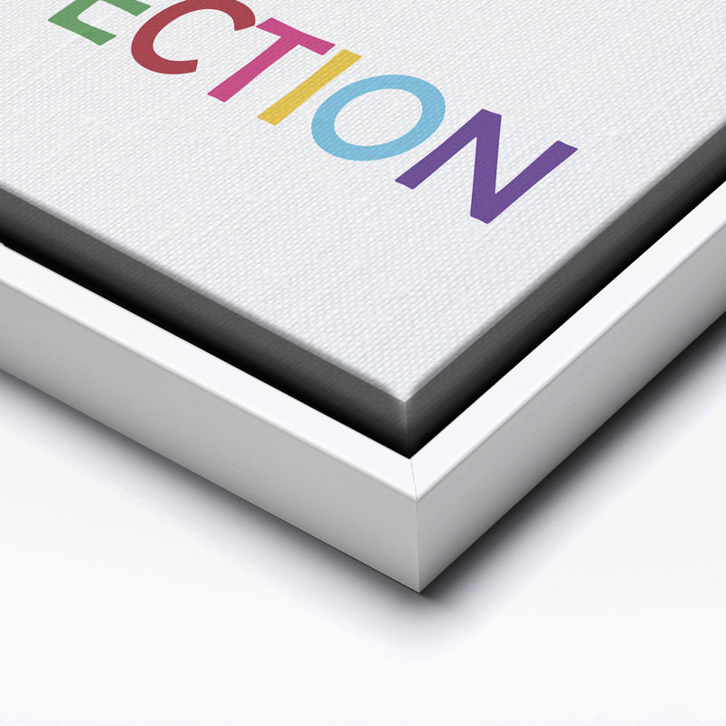 Progrès par rapport à la perfection, Canevas, H 18 po x l 24 po, Encadrement blanc